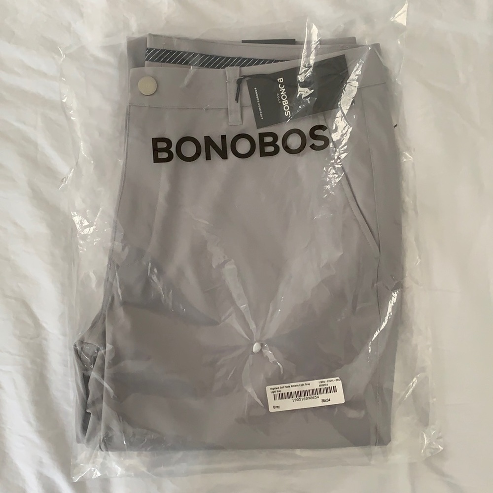 Men’s Bonobos Athletic Golf Pants Light Gray 36x34